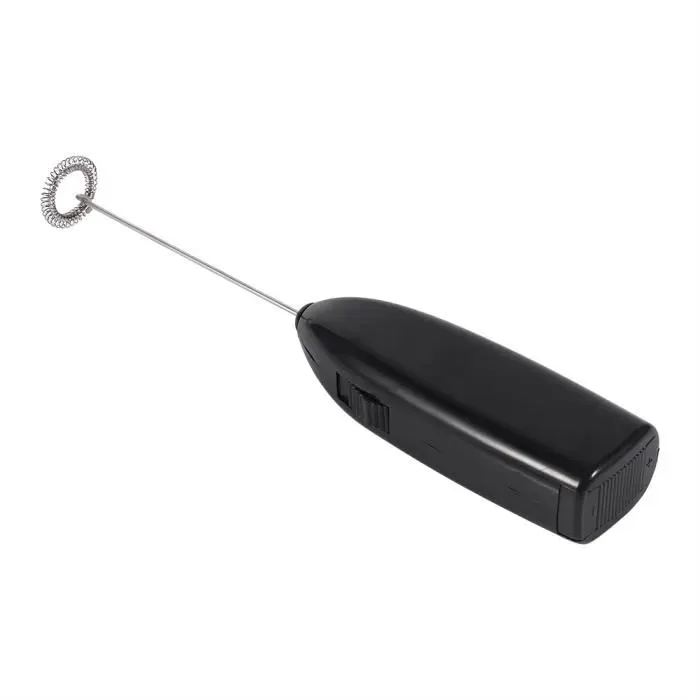 Mousseur à lait - ESTINK - Mini mousseur - Noir - Facile à utiliser - Bouton marche/arrêt simple