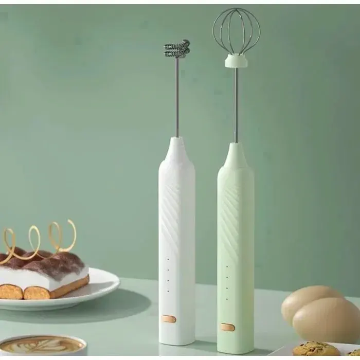 Mousseur à Lait - INOTEC - Modèle INOTEC - 3 Vitesses - USB Rechargeable - BLANC