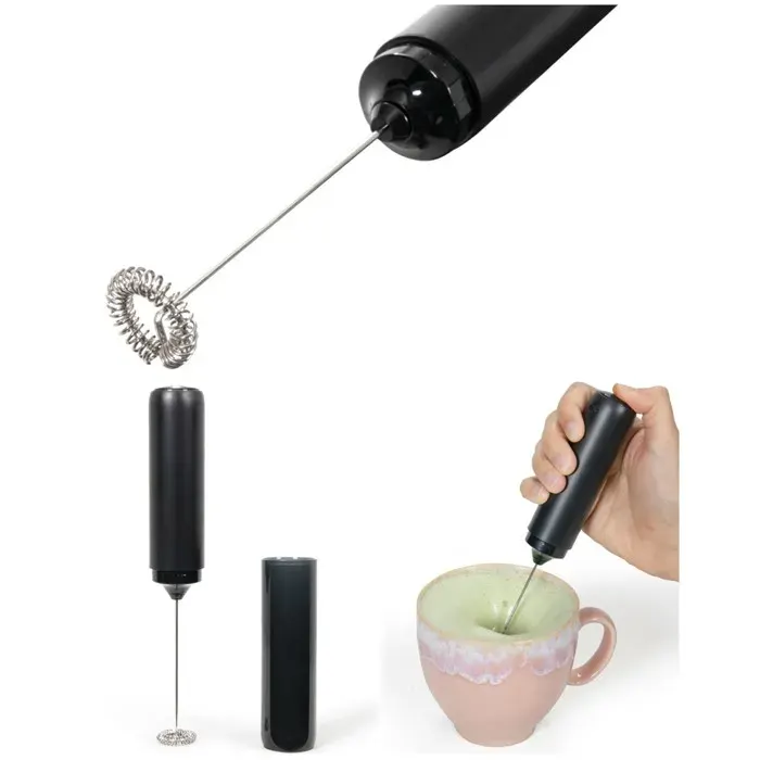 Mousseur à lait - LIVOO - rechargeable - 500 mAh - USB Type‑C - fouet inox - Noir
