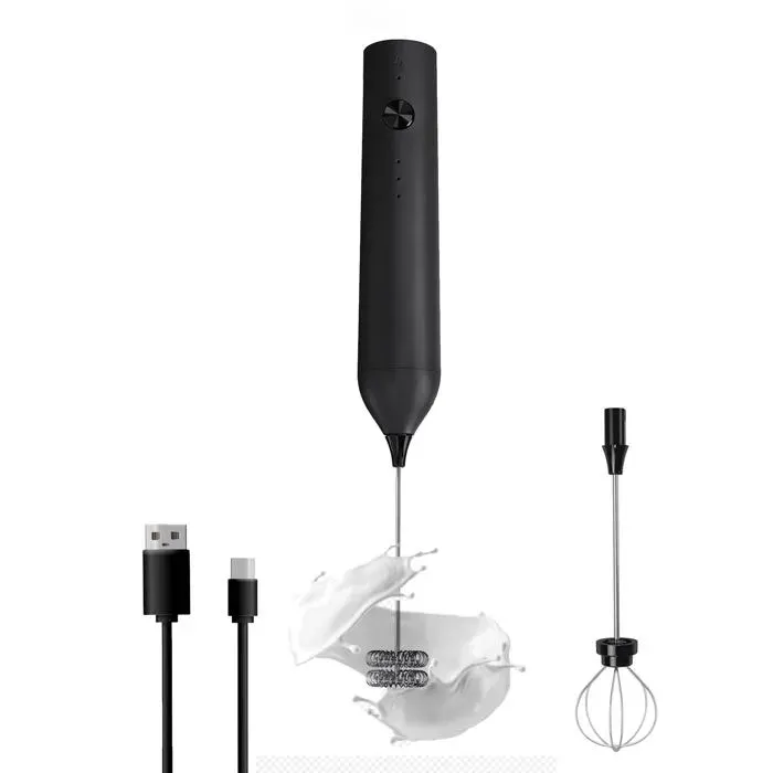 Mousseur à lait portatif fouet électrique rechargeable de type C mélangeur à café pour café 3 vitesses de mélange mini mélangeur