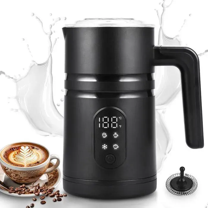 Mousseur à lait-Puissance de 400W - 350ML - 4 modes de fonctionnement - 4 températures réglables Label