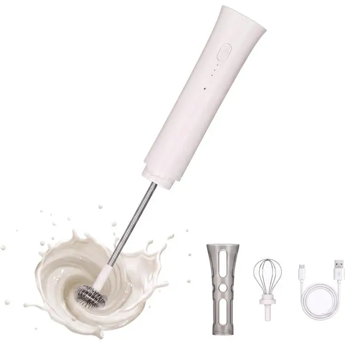 Mousseur De Lait Électrique Émulsionneur À Lait Électrique Rechargeable Usb 800Mah Milk Frother 3 Vitesses Batteur Portable Fou