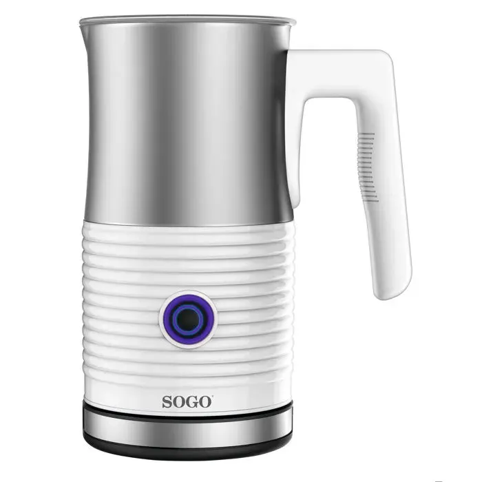 Mousseur et chauffe-lait rétro blanc - acier inoxydable 300ml - 500w