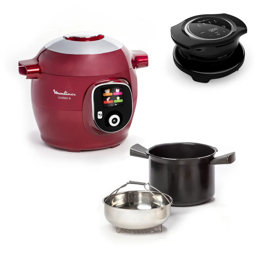 Multicuiseur Cookeo connecté YY5571FB + Extra Crisp - Rouge MOULINEX
