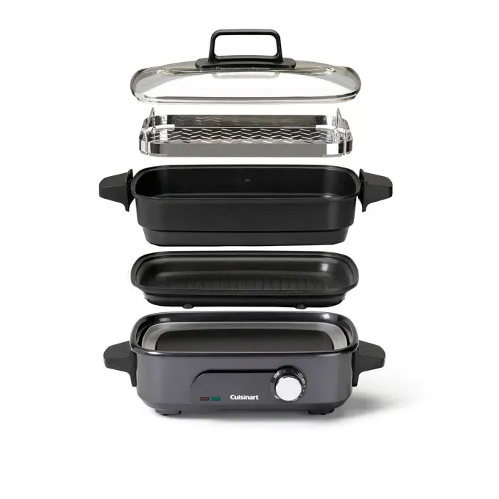 Multicuiseur - CUISINART - GRMC3E - 1400 Watts - Acier inoxydable - Température réglable 90-220°C