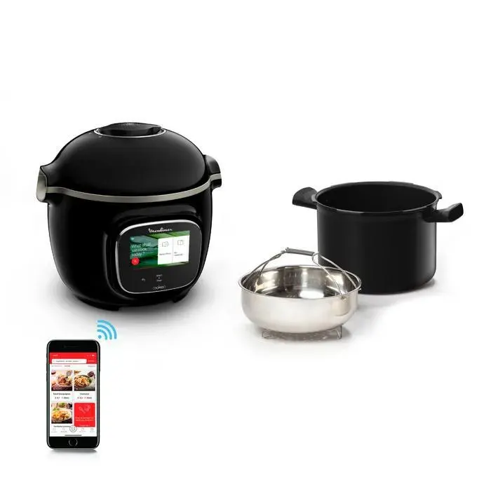 Multicuiseur Moulinex Cookeo Touch Wifi 6L Ecran tactile, Recettes illimitées, 13 modes de cuisson - Noir CE902800 — vue 3