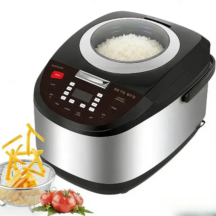 Multifunctional Rice Cooker - 900W - 5L - Aluminum Alloy Inner Pot - Button Controls - Suitable for 6-7 People