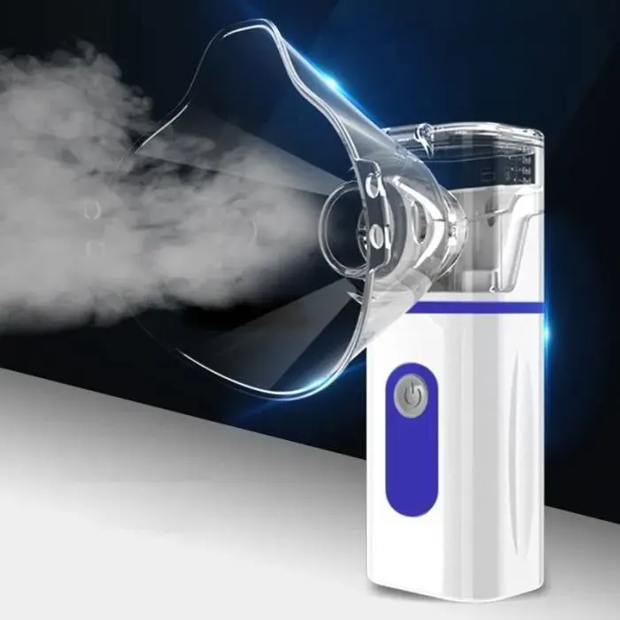 Nbuliseur ultrasons pour adultes et enfants inhalateur domestique faible dcibel atomiseur Portable Micro m Bleu HUMIDIFICATEUR