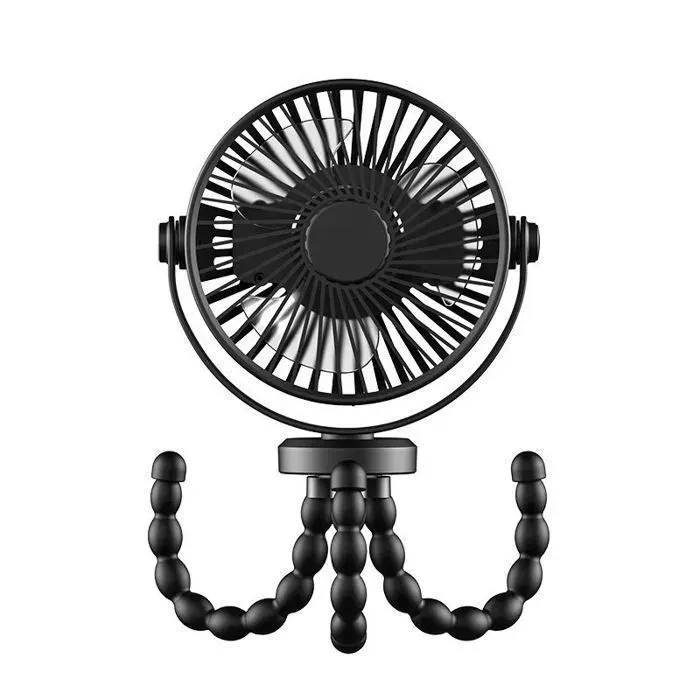 NEOZHOU Mini Ventilateur USB Portable Pince Poulpe 5200mAh 4 Vitesses Silencieux