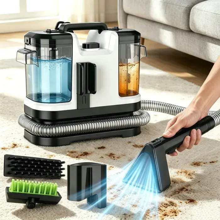 Nettoyant pour canapés - Nettoyeur détacheur portable - 500W - 12 Kpa - Réservoir 1.8L/08L - Cordon 5M - Nettoyeur canapé tissu