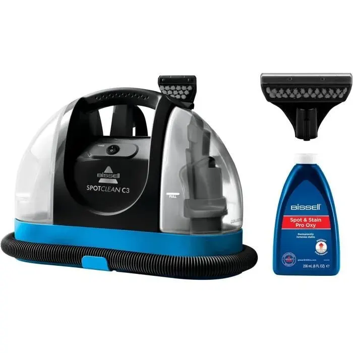 Nettoyant pour Tapis - BISSELL - SpotClean C3 - Aspiration 340W - Réservoir deau Sale et Propre - Humide