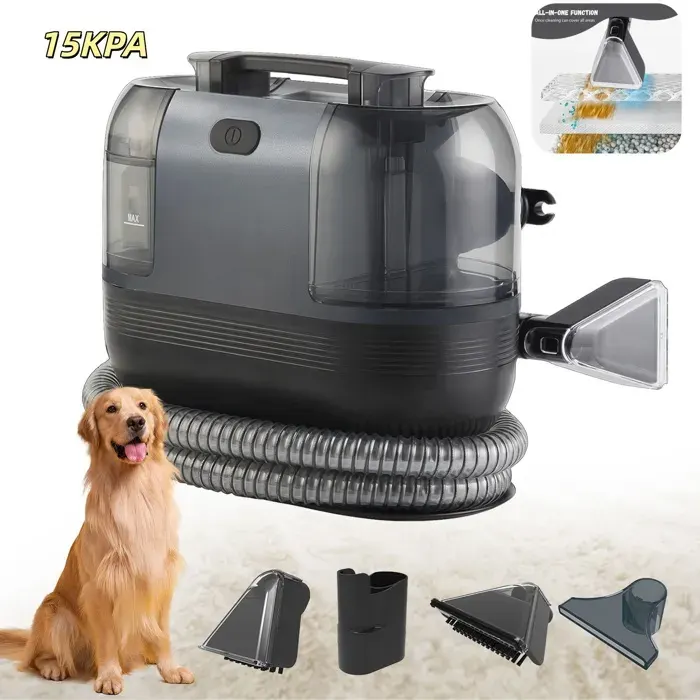 Nettoyant pour tapis et tapis portable 15 kPa détachant profond pour canapé siège de voiture accidents danimaux domestiques