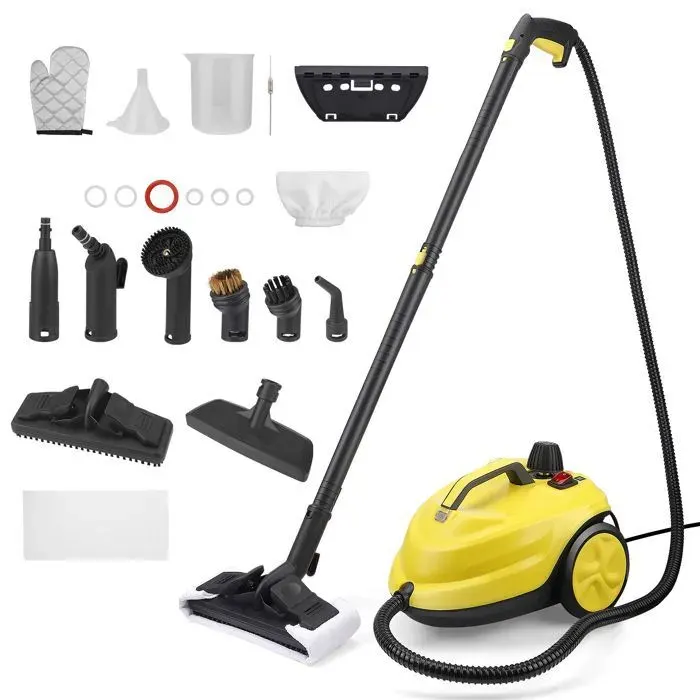 Nettoyer à Vapeur 2000W Nettoyeur Vapeur Professionnel chauffage rapide jusquà 320 °F grand réservoir deau de 2 L pour tissus