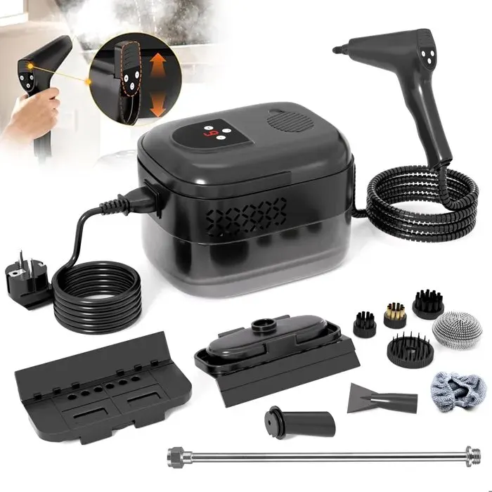 Nettoyer à Vapeur à MainHaute Température Pression6 réglables2500W avec 11accessoires3barpour solsalle baincuisinevoiture