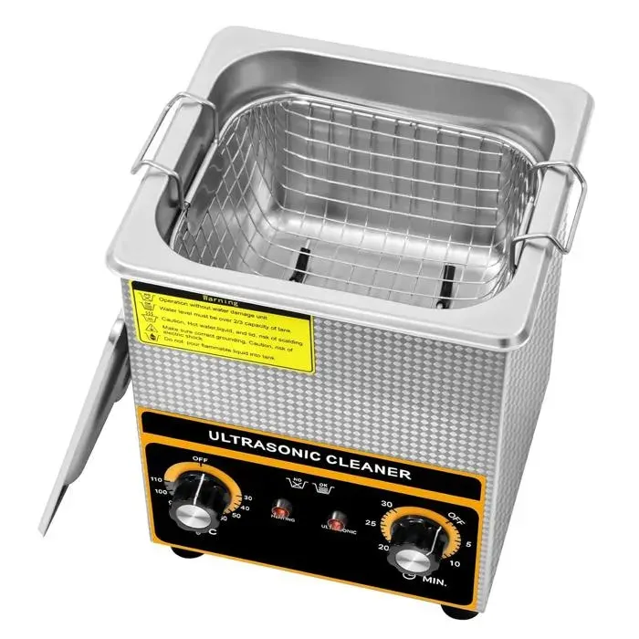 Nettoyeur à Ultrasons 2L avec Chauffage Temps et Température Réglables Appareil de Nettoyage Ultrasonique pour les bijoux