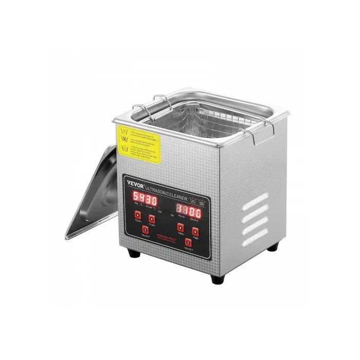 Nettoyeur à Ultrasons 2L en Acier Inoxydable Bac Ultrasons Numérique avec Chauffage Temps et Température Réglables Appareil de Net