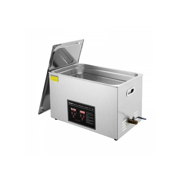 Nettoyeur à Ultrasons 30L en Acier Inoxydable Bac Ultrasons Numérique avec Chauffage Temps et Température Réglables Appareil de Ne