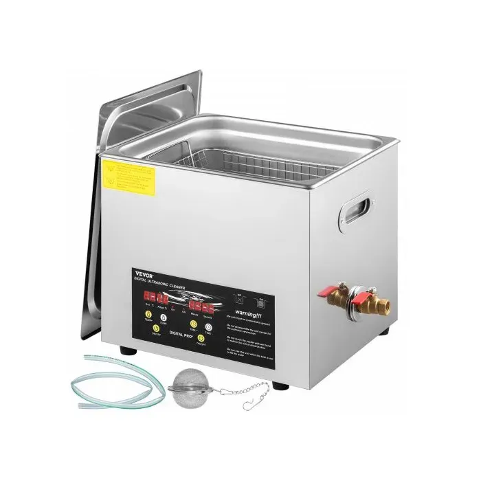 Nettoyeur à Ultrasons Numérique 10 L chauffage 400 W ultrasons 240 W bijoux lunettes