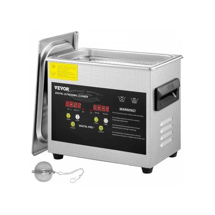 Nettoyeur à Ultrasons Numérique 3 L chauffage 200 W ultrasons 120 W bijoux lunettes