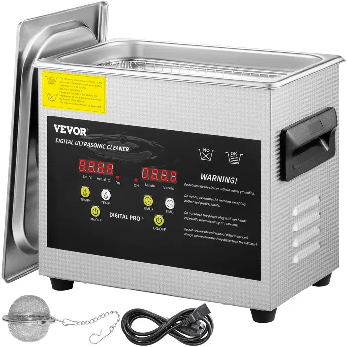 Nettoyeur à Ultrasons Numérique 3 L-VEVOR-Chauffage 200 W Ultrasons 120 W Bac Ultrasons