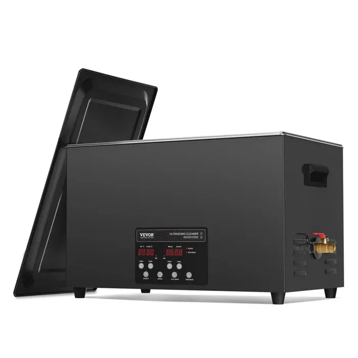 Nettoyeur à Ultrasons Numérique 30 L Bac Ultrasons 600 W 40 kHz Noir avec Dégazage Amélioré et Mode Doux Chauffage et Panier
