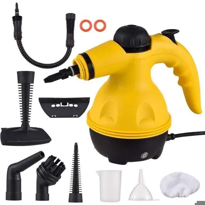 Nettoyeur à vapeur portable 1000 W Pression 3 bar 300 ml Chauffage rapide avec bec pivotant verrouillage de sécurité et 3CQINGSHOP