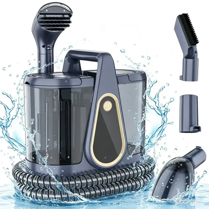 Nettoyeur Canapé 550W 17kPa Double Bac 1.5L+1.2L Flexible 1.8m Câble 4m IPX4 Taches Animaux & Voiture