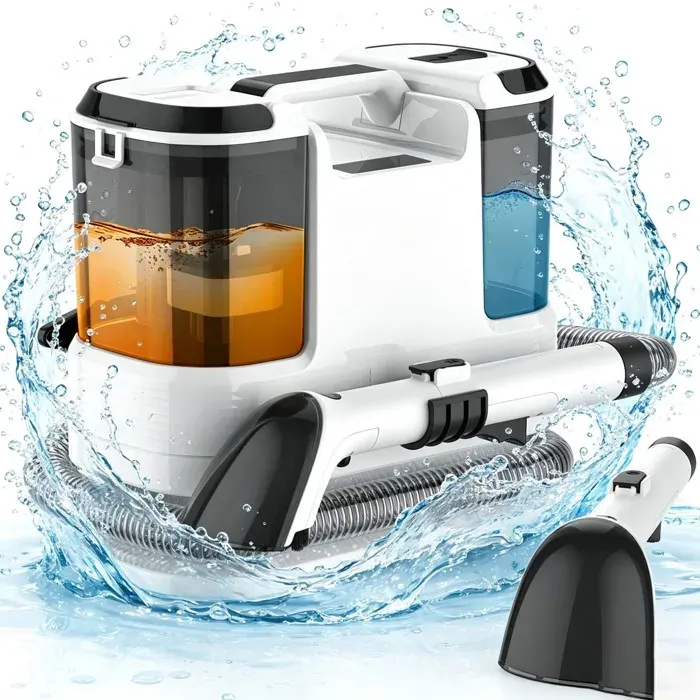 Nettoyeur Canapé Pro 800W Aspiration 14kPa Double Bac 1.6L+1.8L Câble 5m Pour Taches Animaux & Tapis Épais