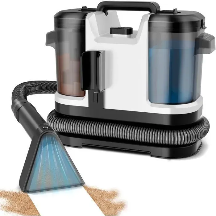 Nettoyeur canapé tissu-18KPa-Réservoir 1.8L/0.8L Idéal Canapés et Tapis – Blanc