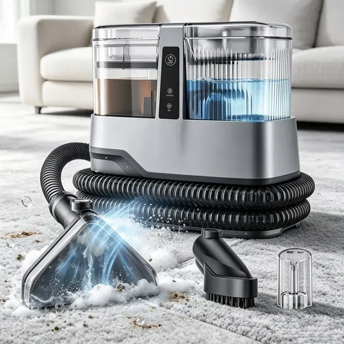 Nettoyeur Canapé Tissu - Nettoyeur détacheur - 600W - 17kPa - Réservoir 11L/12L - Câble 4m - 3 brosses - Pour maison et voiture