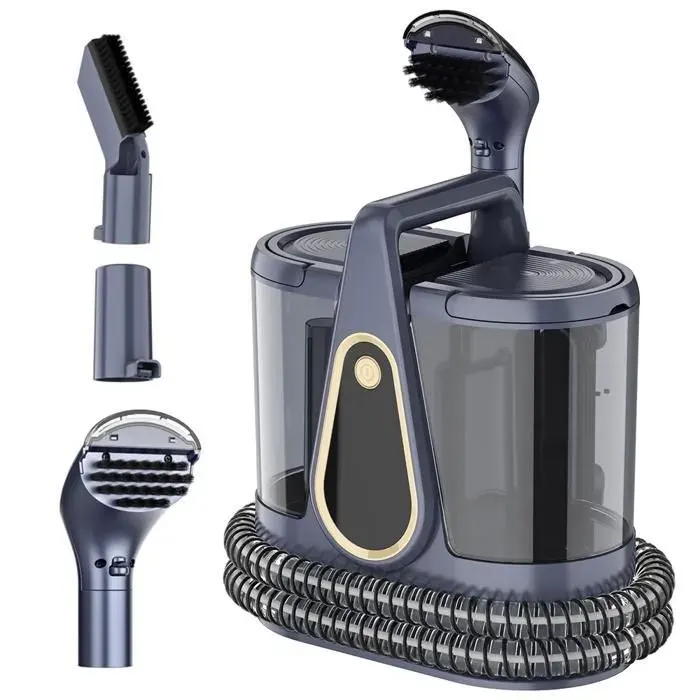 Nettoyeur Canapé Tissu Shampouineuse 550W Nettoyeur détacheur portable Tuyau 18M Cordon 4M 17Kpa Réservoir 15L/12L