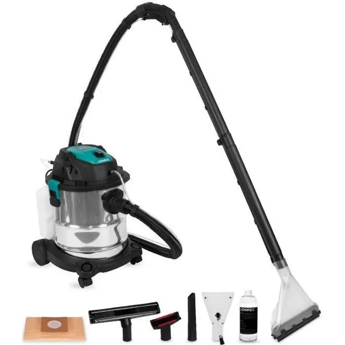 Nettoyeur de moquette/aspirateur 1400W Avec détergent et plusieurs embouts