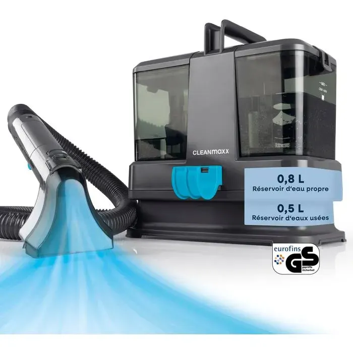 Nettoyeur de tapis et de moquettes CompactAspirateur 3 en 1 avec système à double réservoir et remplissage facilenettoyeur vapeur