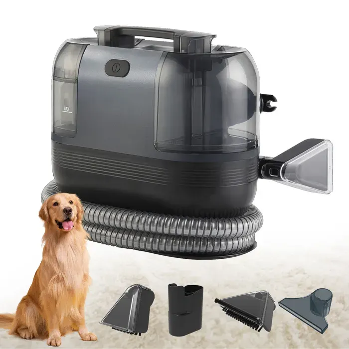 Nettoyeur De Tapis Nettoyeur Détacheur portable avec 4 têtes daspiration 15Kpa Aspirateur Shampouineuse pour Tapis/Fenêtre/Rideau