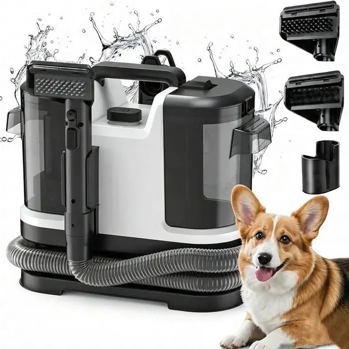 Nettoyeur Détacheur Portable Nettoyage de tapis Shampouineuse 12 Kpa 500W pour Tapis Matelas Intérieur Voiture Rideau etc