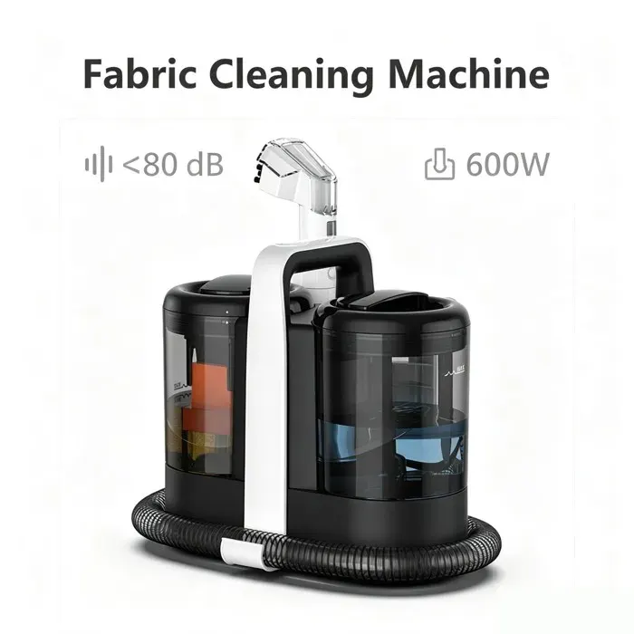 Nettoyeur Tapis & Canapé 600W Double Réservoir 1500+700ml 15kPa Brosse Amovible Shampouineuse Tissus Voiture Matelas