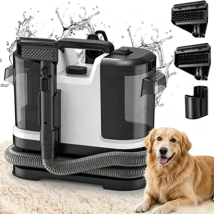 Nettoyeur Tapis Portable 500W Aspiration 12kPa Pour Canapé Rideaux & Sièges Auto Compact & Léger 3.5kg