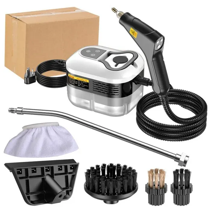 Nettoyeur vapeur 1 500 W 35 bars 12 l 6 réglages de vitesse conception ergonomique portable blanc