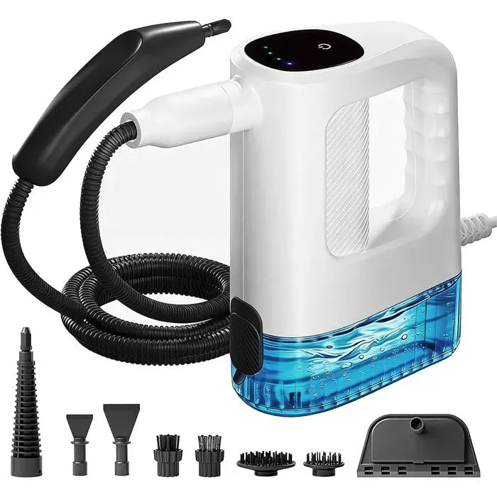 Nettoyeur Vapeur 1200WNettoyeur Vapeur à Main avec 3 Niveaux de Vapeur et Kit 14 AccessoiresChauffage Instantané 15SRéservoir