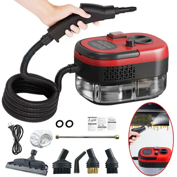 Nettoyeur vapeur - 1500 W - Détache Nettoie et Aspire - 6 Buses - Réservoir 1200ml