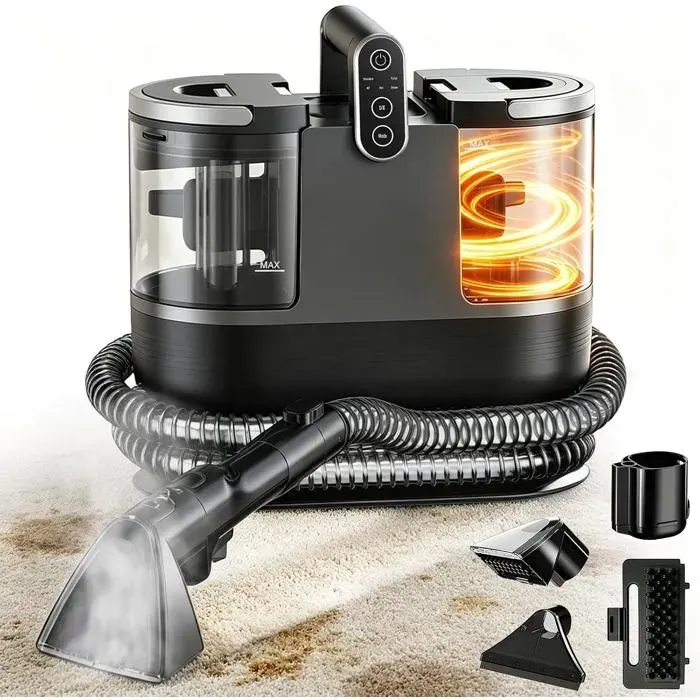 Nettoyeur vapeur 1700 W appareil de nettoyage pour tissus dameublement nettoyage à la vapeur eau chaude et froide