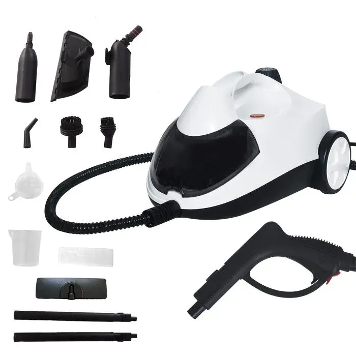 Nettoyeur Vapeur 2 L 2000 W Nettoyage à Chauffage Rapide 5 Bars Nettoyeur Vapeur Haute Pression Portable pour Maison Voiture Sols