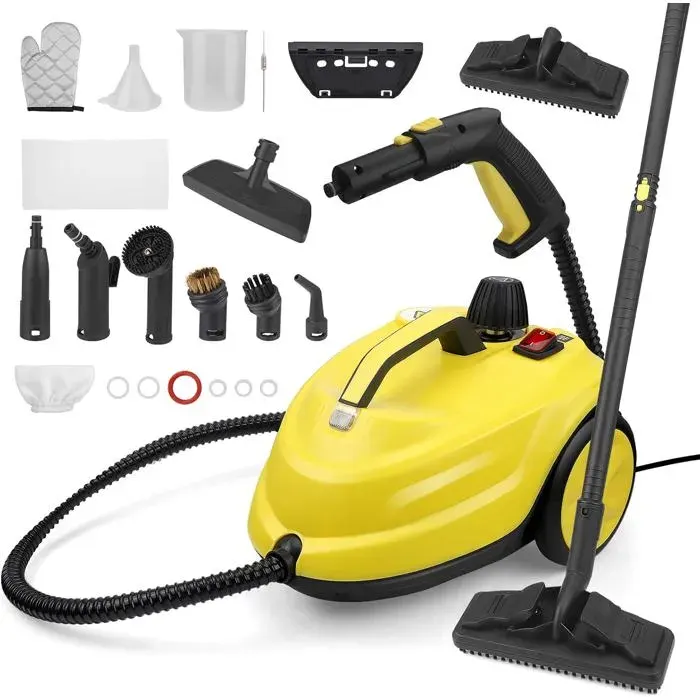 Nettoyeur Vapeur 2000W Haute Température 320°F Réservoir 2L Multisurface Pour Sols Rembourrage Voiture Et Maison