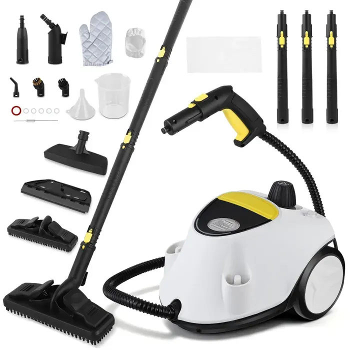 Nettoyeur Vapeur 2100W 5 Bars 105°C Autonomie 70min Réservoir 21L Protection Sécurité Enfant Idéal pour Sols Vitres