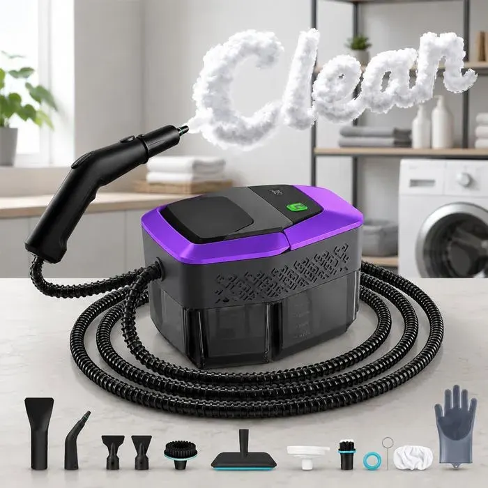 Nettoyeur Vapeur 2500W 4 Bars Chauffage 10s Vapeur 140°C Réservoir 18L Câble 5 M Cuisine Et Voiture Et Moquettes