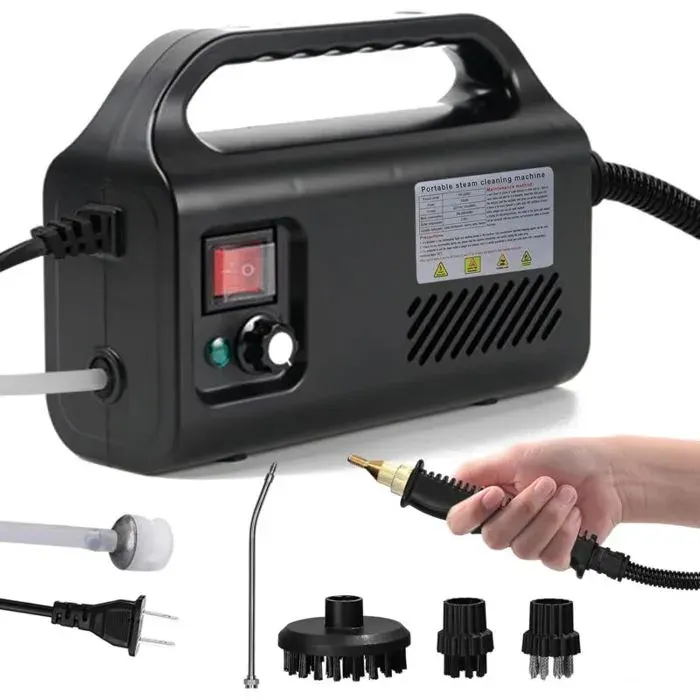Nettoyeur Vapeur 2500W Nettoyeur Vapeur à Main avec 3 Têtes de Brosse Chauffage Rapide Nettoyeur Vapeur Multifonctionnel