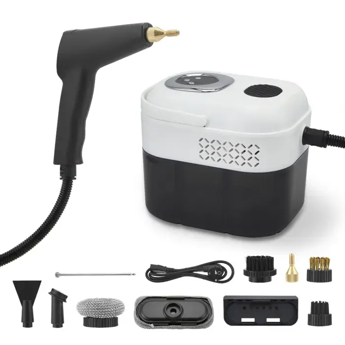Nettoyeur Vapeur 2500W Nettoyeur Vapeur Haute Pression Portable avec Réservoir 1700ml Temps de Chauffage 15 Secondes 6 Niveaux