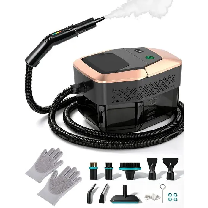 Nettoyeur vapeur à 3 niveauxpoignée réglablehaute pression4 bartemps de chauffage 15s105°Créservoir deau de 18lnettoyeur