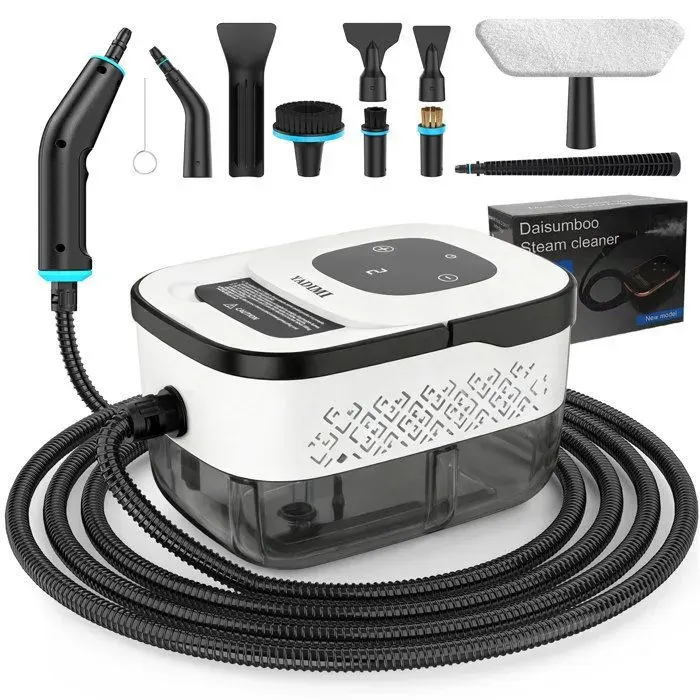 Nettoyeur Vapeur à Main de 1500W Avec Une Pression de 45 BarsNettoyeur vapeur puissant adapté aux fenêtres et à la cuisine