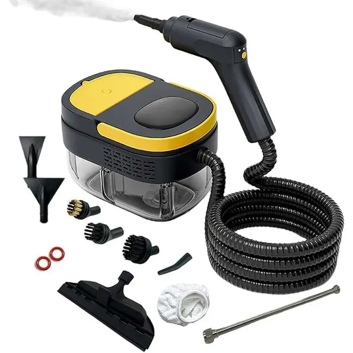 Nettoyeur Vapeur à Main Portable Nettoyeur Vapeur 1600 ml 2500W poignée réglable à 3 Niveaux pour Cuisine/Salle de Bain/Maison/Au